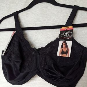 Lilyette Black Lace Underwire Bra